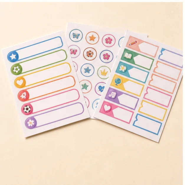 Etiquetas escolares personalizadas, imagen ilustrativa
