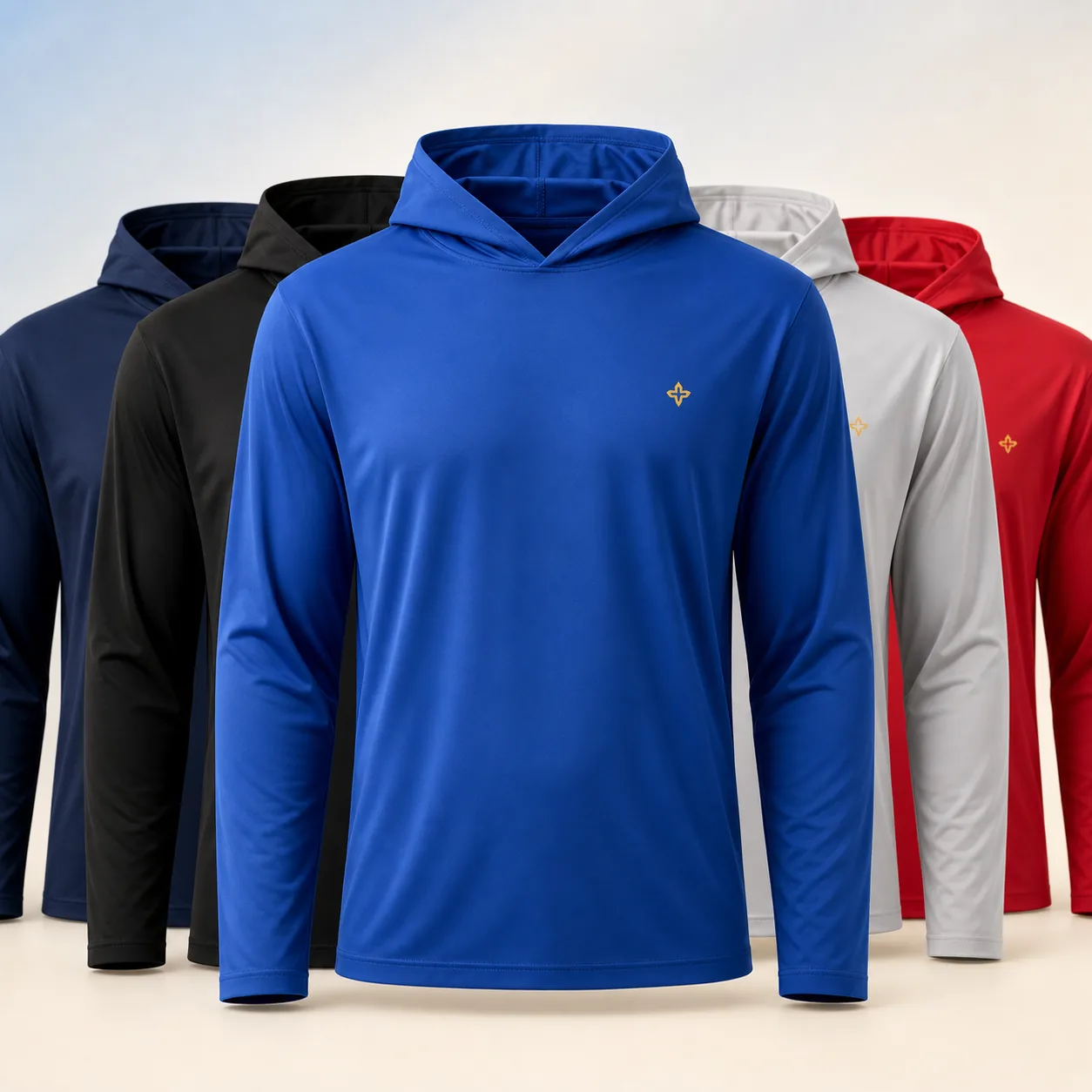 Custom performance hooded shirt by Ola Creaciones